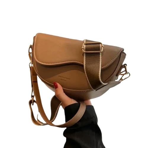 ZSHDTKWB Damen Umhängetasche Frauen Vintage Farbklappe Kleiner Sattel Schulter Unterarmtasche Mode Pu Leder Weitgurt Crossbody Tasche-hellbraun ZSHDTKWB Damen Umhängetasche Frauen Vintage Farbklappe Kleiner Sattel Schulter Unterarmtasche Mode Pu Leder Weitgurt Crossbody Tasche-hellbraun von ZSHDTKWB