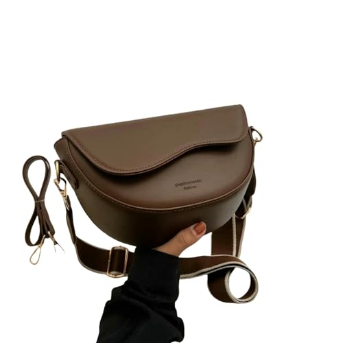 ZSHDTKWB Damen Umhängetasche Frauen Vintage Farbklappe Kleiner Sattel Schulter Unterarmtasche Mode Pu Leder Weitgurt Crossbody Tasche-kaffee ZSHDTKWB Damen Umhängetasche Frauen Vintage Farbklappe Kleiner Sattel Schulter Unterarmtasche Mode Pu Leder Weitgurt Crossbody Tasche-kaffee von ZSHDTKWB