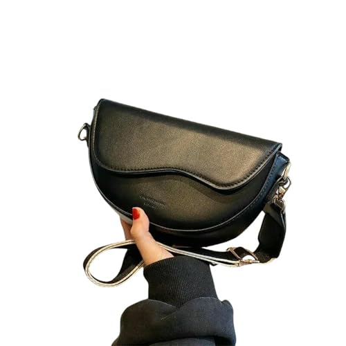 ZSHDTKWB Damen Umhängetasche Frauen Vintage Farbklappe Kleiner Sattel Schulter Unterarmtasche Mode Pu Leder Weitgurt Crossbody Tasche-schwarz ZSHDTKWB Damen Umhängetasche Frauen Vintage Farbklappe Kleiner Sattel Schulter Unterarmtasche Mode Pu Leder Weitgurt Crossbody Tasche-schwarz von ZSHDTKWB