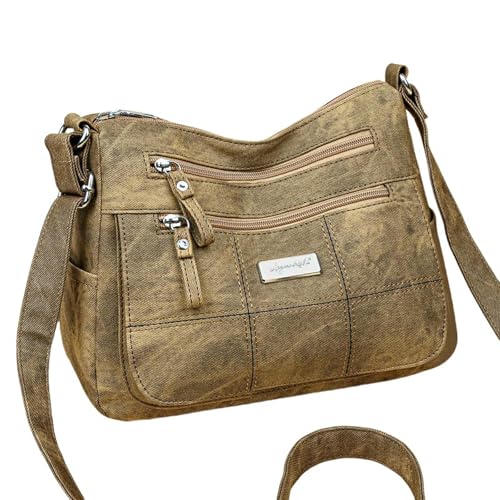 ZSHDTKWB Damen Umhängetasche Mode Canvas Crossbody Bag Totes Umhängetaschen Für Ladie Old Money Messenger Handtaschen-bräunen ZSHDTKWB Damen Umhängetasche Mode Canvas Crossbody Bag Totes Umhängetaschen Für Ladie Old Money Messenger Handtaschen-bräunen von ZSHDTKWB
