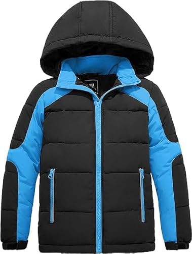 ZSHOW Jungen Baumwolle Mantel Mode Lang Parka Outdoor Sport Mantel Bequem Freizeit Jacke Schwarz 116-122 von ZSHOW