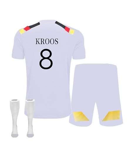 ZSJMY Neu Deutschland Trikot em 2024 für Erwachsene und Kinder, Heim Auswärtstrikot Nr.17 Fußball Trikot Fans Jersey Shorts Socken Trainingsanzug Set für Jungen und Herren (Heimtrikot 8, L) von ZSJMY