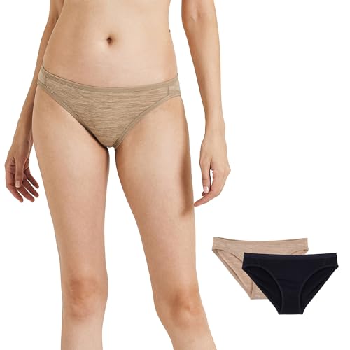 ZSOSBA METARINO Damen Unterwäsche Panties Weiche Merinowolle Sport Active Slip, Schwarz Khaki, M von ZSOSBA