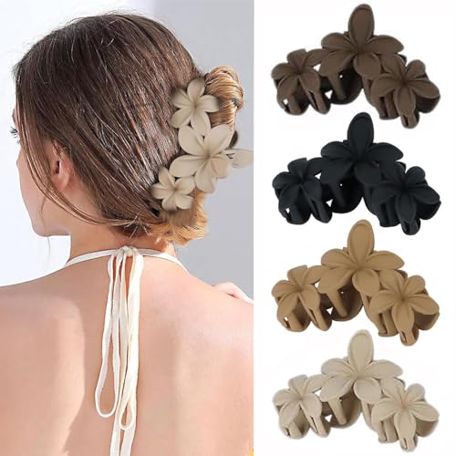 ZSPERKLA 4 Stück Blumen Haarspangen Große Haarklammern für Dickes Dünnes Haar, Rutschfeste Haar Jaw Clips Haarstyling-Zubehör für Frauen Mädchen ZSPERKLA 4 Stück Blumen Haarspangen Große Haarklammern für Dickes Dünnes Haar, Rutschfeste Haar Jaw Clips Haarstyling-Zubehör für Frauen Mädchen von ZSPERKLA