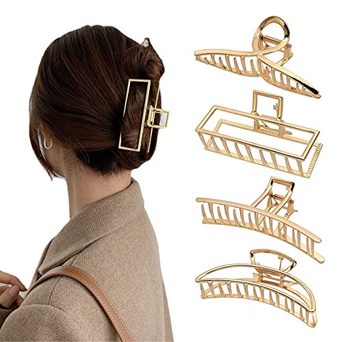 ZSPERKLA 4 Stück Blumen Haarspangen Große Haarklammern für Dickes Dünnes Haar, Rutschfeste Haar Jaw Clips Haarstyling-Zubehör für Frauen Mädchen (6 Stück Blumen) von ZSPERKLA