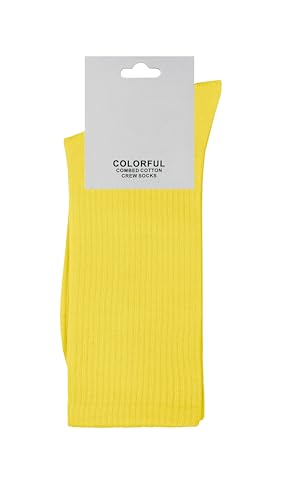 ZSUN Unisex Socken Herren und Damen Mehrfarbig Baumwollsocken Größe 38-42 Code 15558, gelb, 38-42 von ZSUN