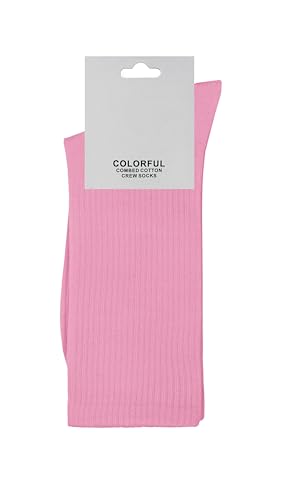 ZSUN Unisex Socken Herren und Damen Mehrfarbig Socken aus gekämmter Baumwolle Größe 38-42 Code 15558, Babyrosa, 38-42 von ZSUN