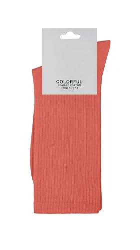 ZSUN Unisex Socken Herren und Damen Mehrfarbig Socken aus gekämmter Baumwolle Größe 38-42 Code 15558, Koralle, 38-42 von ZSUN