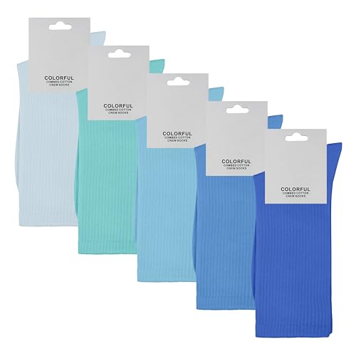 ZSUN Unisex Socken Herren und Damen Mehrfarbig Socken aus gekämmter Baumwolle Größe 38-42 Code 15558, Mehrfarbig Blau, 38-42 von ZSUN