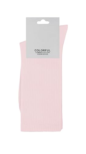 ZSUN Unisex Socken Herren und Damen Mehrfarbig Socken aus gekämmter Baumwolle Größe 38-42 Code 15558, Pastellrosa, 38-42 von ZSUN
