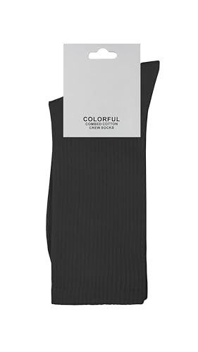 ZSUN Unisex Socken Herren und Damen Mehrfarbig Socken aus gekämmter Baumwolle Größe 38-42 Code 15558, Schwarz , 38-42 von ZSUN