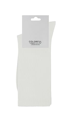 ZSUN Unisex Socken Herren und Damen Mehrfarbig Socken aus gekämmter Baumwolle Größe 38-42 Code 15558, Weiß, 38-42 von ZSUN