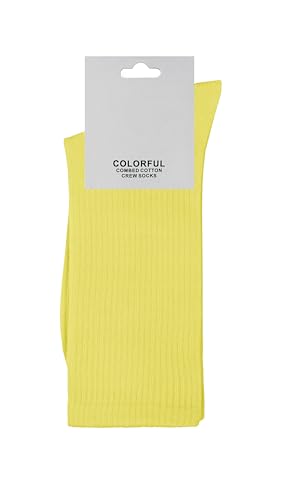 ZSUN Uni Socken Herren und Damen Mehrfarbig Socken aus gekämmter Baumwolle Größe 38-42 Code 15558, Zitrone, 38-42 von ZSUN