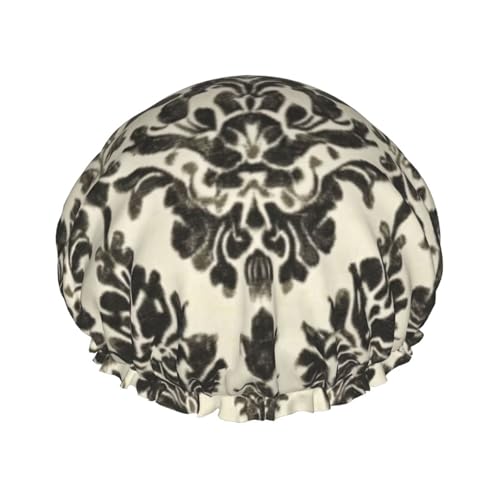 Duschhaube aus Damast, wasserdicht, wiederverwendbar, für Damen, elastische Haarabdeckung für Bad, Spa, Reisen und den täglichen Gebrauch von ZSUUGJ