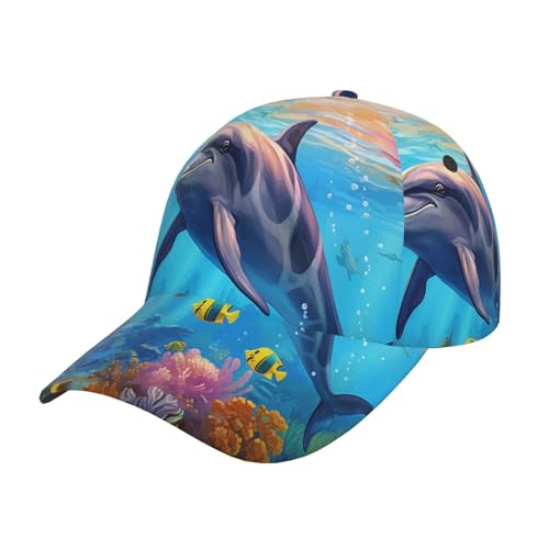 Ocean Sea Marine Delphin Pattern Baseball Cap Unisex Adjustable Baseball Hats for Sports Outdoor Black, Schwarz, Einheitsgr��e von ZSUUGJ