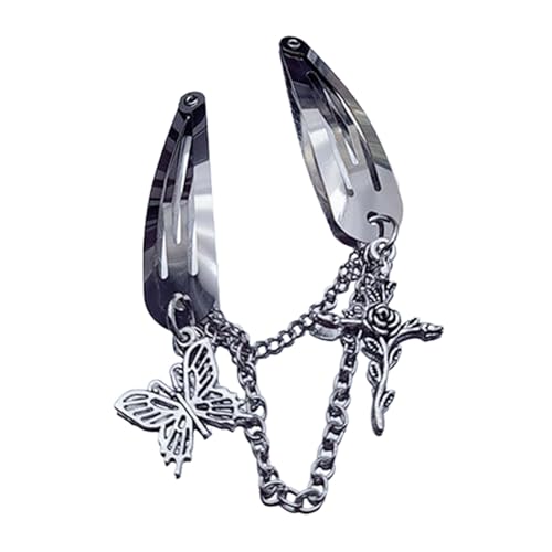 Exquisite Stern Haarspangen Stern Schmetterling Haarschmuck für Frauen Mädchen Elegante Kette Quasten Haarnadeln Kopfbedeckung von ZSYTF