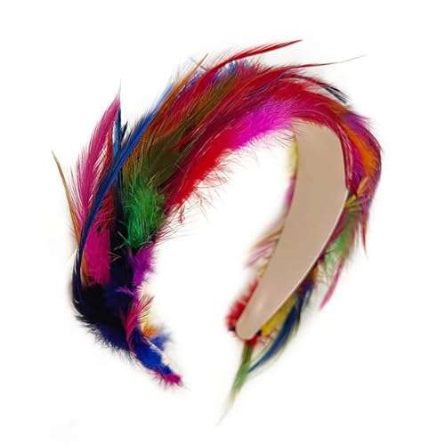 Frauen Fascinator Stirnband Bunte Feder Haar Hoop Für Cocktail Party Dress Up Französisch Fascinator Kopf Zubehör Frauen Haar Zubehör von ZSYTF