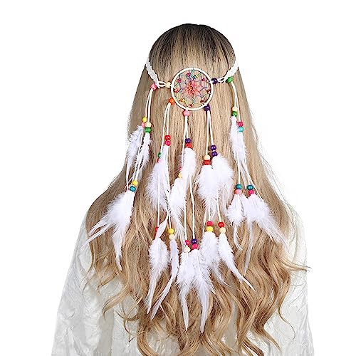 Stirnbänder für Damen, Boho-Halloween-Stirnbänder mit Federdekor, Traumfänger, Stirnbänder für Damen, Haar-Accessoires von ZSYTF