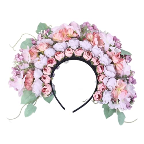 Wunderschöner Seidenblumen Kopfschmuck Blumen Stirnband Elegantes Haar Accessoire Mit Blumen Akzent Für Brautjungfern Seidenblumen Kopfschmuck von ZSYTF