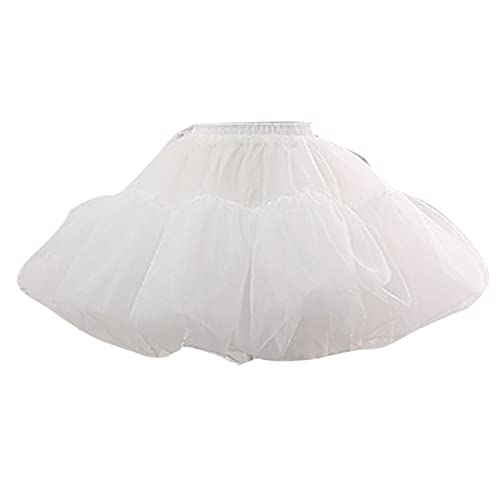 ZSYTF Damen Crinoline Petticoat Unterrock Kleid Brautkleid Vintage Ballkleid A-Linie 4-lagig Organza Kurz Slip Hoopless, W, 36 von ZSYTF