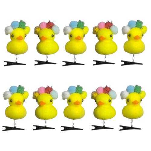 ZSYTF Set Mit 10 Kleinen Gelben Enten Haarnadeln 3D Headset Clip Niedliche Haarnadeln Modische DIY Entenschnabel Clips Für Kopfbedeckungs Enthusiasten 3D Headset Haarnadel von ZSYTF