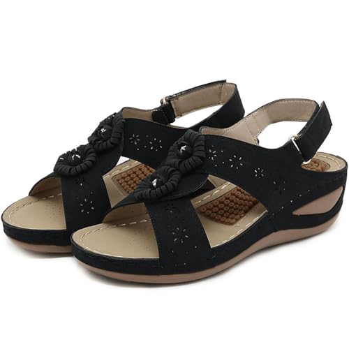 ZSZOOBFD Orthopädische Sandalen Für Damen Sommer Atmungsaktiv Offener Zeh Retro Sandaletten with Massagefunktion Walking Pantoffeln with Arch Support PU-Leder Freizeit Strandschuhe,001,40 EU ZSZOOBFD Orthopädische Sandalen Für Damen Sommer Atmungsaktiv Offener Zeh Retro Sandaletten with Massagefunktion Walking Pantoffeln with Arch Support PU-Leder Freizeit Strandschuhe,001,40 EU von ZSZOOBFD
