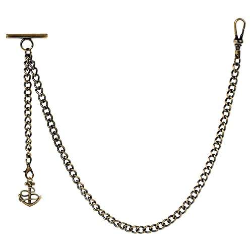 ZTA Herren Albert Kette Bronze Taschenuhr Kette Weste Kette für Männer FOB T BAR mit Design Anhänger FOB Charme von ZTA