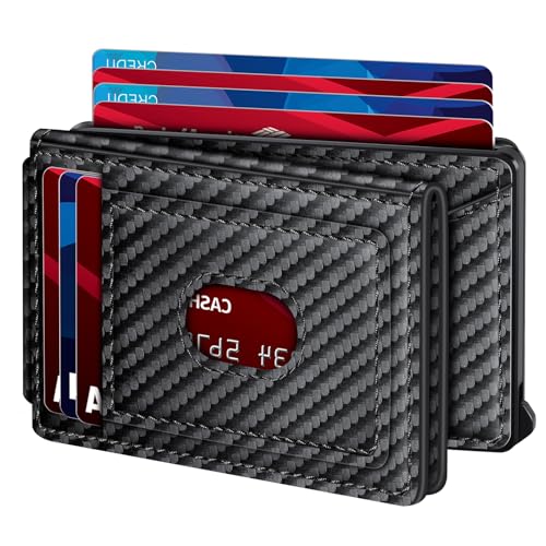 ZTELLHIM Geldbörse für Herren | RFID-blockierender Magsafe Pop-Up-Kartenhalter aus Metall | mit 2 Ausweisfenstern und Bargeldfach | Platz für 12–15 Karten | schlanke, kompakte faltbare Smart Wallet | von ZTELLHIM