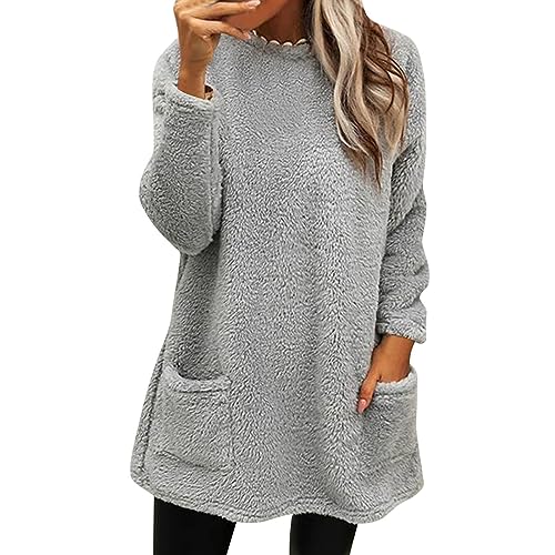 Angebote Damen Winter Warm Pullover Wintermantel Fleece Verdickung Plus Size Mantel Jacke Casual Plus Size Lose Mantel Damen Sweatshirt Mit Rot Longblus Prime Angebote Des Tages Heute Blitzangebote von ZTFYKLIN