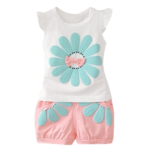 Geschenk Baby 9 Monate mädchen Musselin+Hose+Kinder Sommer Outfit Baby Mädchen Gänseblümchen Kleid Baby Outfit Zum 1 Geburtstag Mädchen Outfit Gr 86 Maedchen Girls Shirt Sale Angebote von ZTFYKLIN