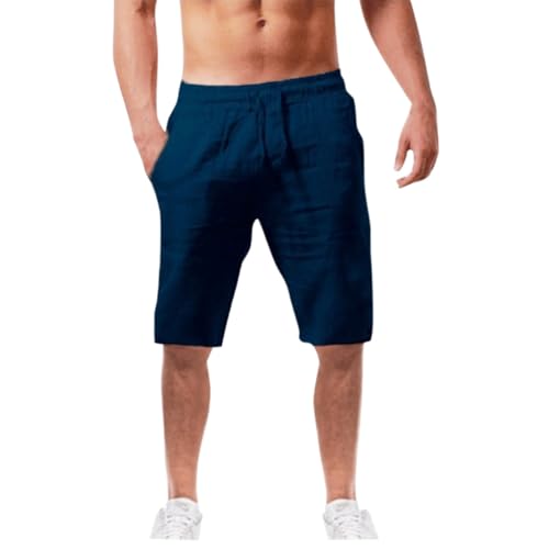 Herren Shorts Cargo Weisse Leinenhose Sommerjeans Leicht Hose Mit Hohem Bund Haremshose Damen Jeans Leinen Chino Slim Fit Japanische Sommer Schwarze Cargohose Trachtenhose Oktoberfest Militär von ZTFYKLIN