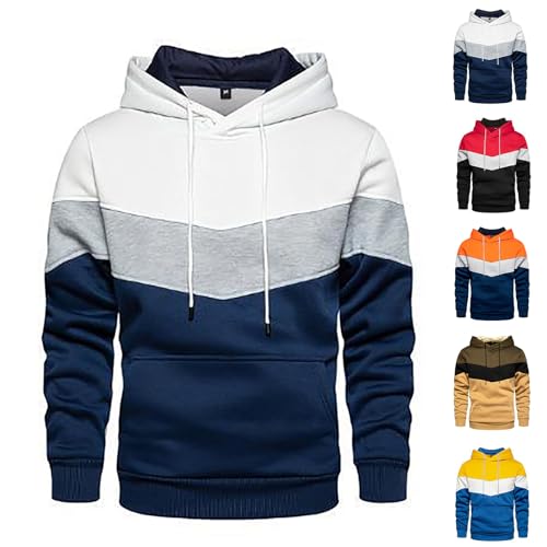 Hoodie Herren Pullover Langarm Sweatjacke Kapuzenpullover Farbblock Sweatshirt Sportshirt Herren Camo Y2K Hoodies Für Männer Schwarz Oversize Schalthebel Reißverschluss Herren-Sweatshirt Zip Mit von ZTFYKLIN