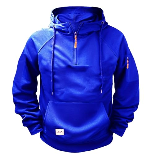Hoodie Herren Winter Pullover Mantel Casual Einfarbig Sweatjacke 1/4 Reißverschluss Langarmshirt Warmer Wintermantel oversized hoodie herren Schalthebel Weißer Sport Shirt Hoody Männer Oversized von ZTFYKLIN