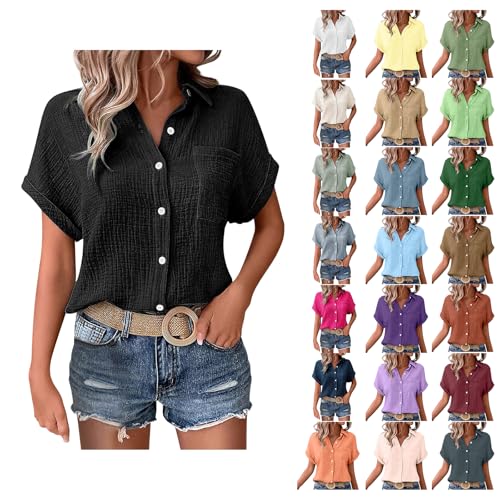 Offers 11 and 12 October Sommerbluse Damen Leicht Gruenes Tshirt Schwarz V Ausschnitt Tunika Shirt Sommer Leichte Oberteile Hellblau Kurzarm Oberteil Silvester Jeanshemd Oversize Lila Grosse von ZTFYKLIN