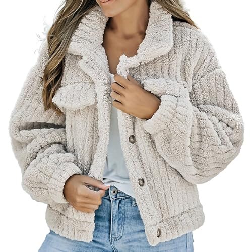 Prime Angebote Damen Lammfelljacke Damen Wintermantel Damen Lang Elegant Übergangsparka Damen Lang Schwarze Puffer Jacke Winterjacken Damen Warm Damen Steppjacke Uebergang Grau Summer Must Haves von ZTFYKLIN