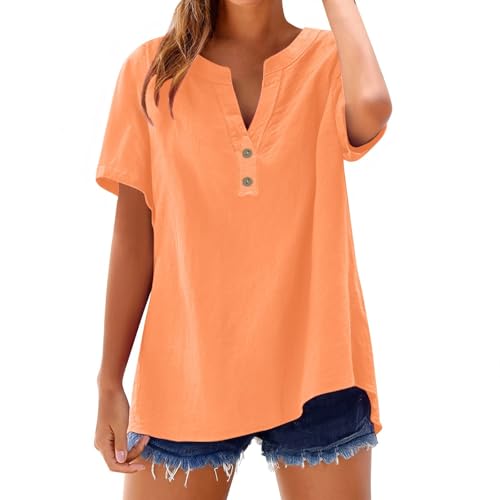 Prime Deal Days Bluse Hellblau Damen Kurzarm T Shirt Viskose Shirts V Ausschnitt Longshirt Sommer Italienische Leinenblusen Transparentes Oberteil Schwarz Glitzer Jungesellinnenabschied Frau von ZTFYKLIN