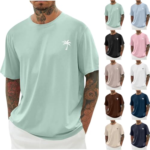 Prime of Day 2025 Angebote Übergroßes Sommer T Shirt Top Lose Passform T-Shirt Langes Tops Männer Lässige Mode Thema Kleidung Jungen Basic Oberteile Warehouse Deals Angebote von ZTFYKLIN
