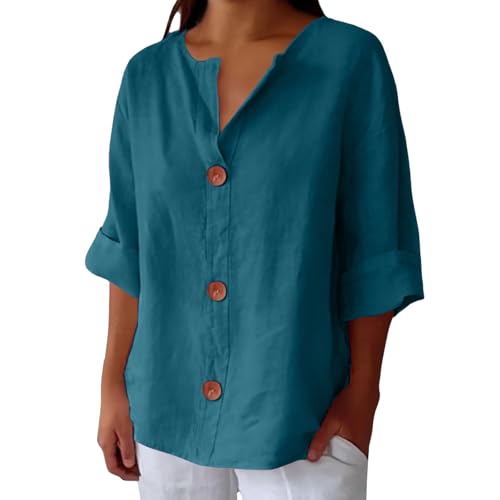 Summer Tops Hemdbluse Weiss Damen Sport Shirts Fuer Lang Oversized Tshirt V Ausschnitt Sommer Baumwolle Leichte Schwangerschaft Grosse Grössen Oberteile Kaschierend Frottee-Shirt Für Mantel Dünn von ZTFYKLIN