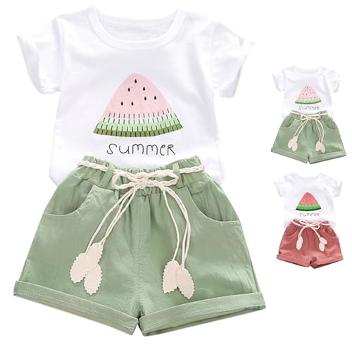 Tages Angebote Sale Damen Outfits-Brief Mädchen Töpfe Kurze Hosen Kinder Baby-Kleidung Jogginganzug Watermelon Short Sleeve Set Kordel Sommer Casual Baumwolle Kurzarm Shorts Gutschein Verpackung von ZTFYKLIN