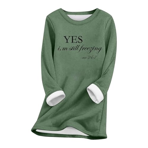 ZTFYKLIN Womens Sale Dicker Pullover Damen Winter Winterjacke Damen 54 Langarmshirt Damen Bedruckt Braunes Langes Shirt Damen Oberteil Schwarz Holiday Essentials for Women Clothing von ZTFYKLIN