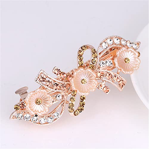 Frauen Mode Perle Strass Schachtelhalm Haarnadel Damen Luxus Frühling Clip Schmuck Kristall Haarspange Exquisite Haarschmuck 1St (Color : G) von ZTHOME