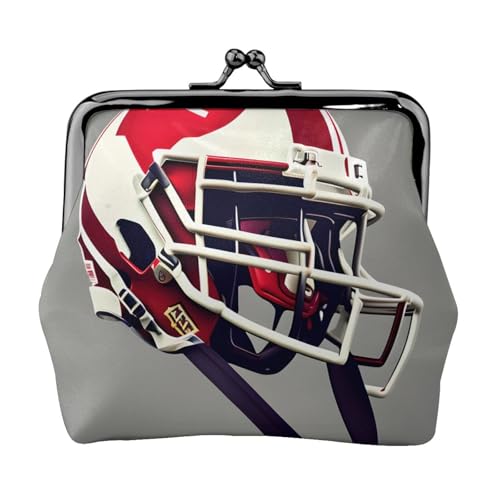 American Football Print Exquisite Vielseitige Kiss Lock Münzbörse Niedlich Kleine Reißverschluss Geldbörse für Münzen Karten von ZTPOWQA
