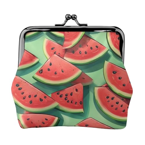Ripe Watermelon Slice Print Exquisite Vielseitige Kiss Lock Coin Purse Cute Small Zipper Wallet for Coins Cards von ZTPOWQA