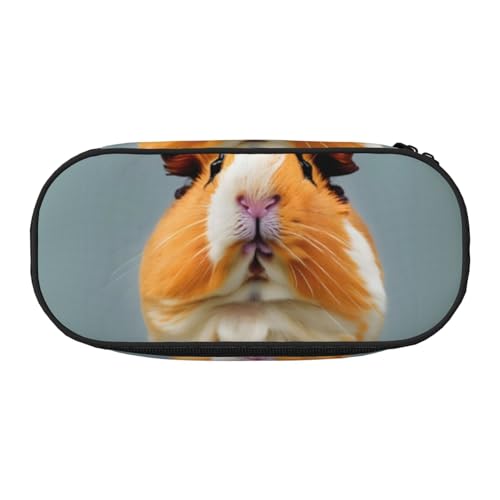 ZTPOWQA Federmäppchen mit Meerschweinchen-Aufdruck, funktionales Federmäppchen, Schule, Reisen, Büro, praktisch, Schwarz , Einheitsgröße, Taschen-Organizer von ZTPOWQA