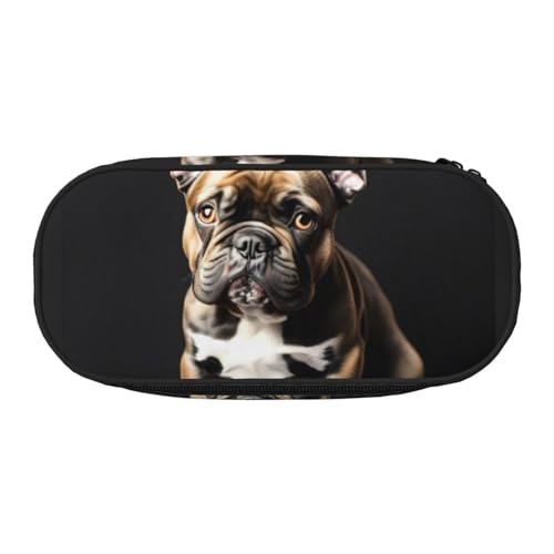 ZTPOWQA Federmäppchen mit langen Ohren und französischer Bulldogge, modisches Federmäppchen, funktionales Federmäppchen, Schule, Reisen, Büro, praktisch, Schwarz , Einheitsgröße, Taschen-Organizer von ZTPOWQA