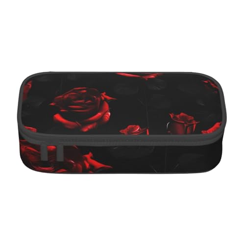 ZTPOWQA Federmäppchen mit roten und schwarzen Rosen, funktional, stilvoll, Teenager, Mädchen, Erwachsene, Schule, Uni, Alltag ZTPOWQA Federmäppchen mit roten und schwarzen Rosen, funktional, stilvoll, Teenager, Mädchen, Erwachsene, Schule, Uni, Alltag von ZTPOWQA