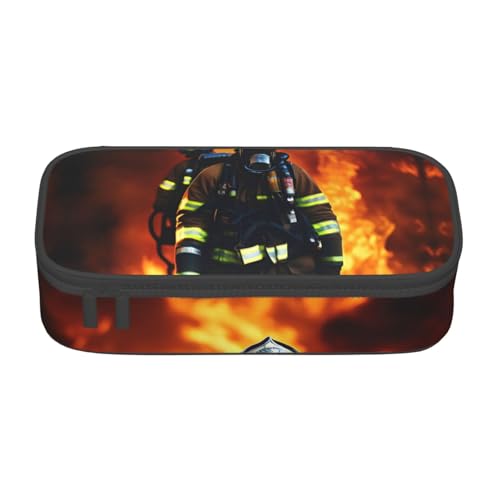 ZTPOWQA Feuerwehrmann Feuerwehrmann Flammendruck Federmäppchen Funktional Stilvoll Teenager Mädchen Erwachsene Schule College Alltag Gebrauch von ZTPOWQA