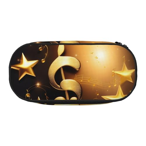 ZTPOWQA Goldene Musiknote mit gefallenem glänzendem Sternendruck, modisches Federmäppchen, funktionales Federmäppchen, Schule, Reisen, Büro, praktisch, Schwarz , Einheitsgröße, Taschen-Organizer ZTPOWQA Goldene Musiknote mit gefallenem glänzendem Sternendruck, modisches Federmäppchen, funktionales Federmäppchen, Schule, Reisen, Büro, praktisch, Schwarz , Einheitsgröße, Taschen-Organizer von ZTPOWQA