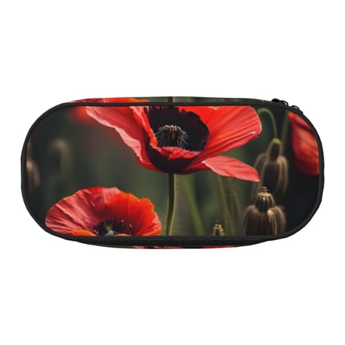 ZTPOWQA Modisches Federmäppchen, Motiv: rote Mohnblumen, funktionales Stifteetui, Schule, Reisen, Büro, praktisch, Schwarz , Einheitsgröße, Taschen-Organizer ZTPOWQA Modisches Federmäppchen, Motiv: rote Mohnblumen, funktionales Stifteetui, Schule, Reisen, Büro, praktisch, Schwarz , Einheitsgröße, Taschen-Organizer von ZTPOWQA