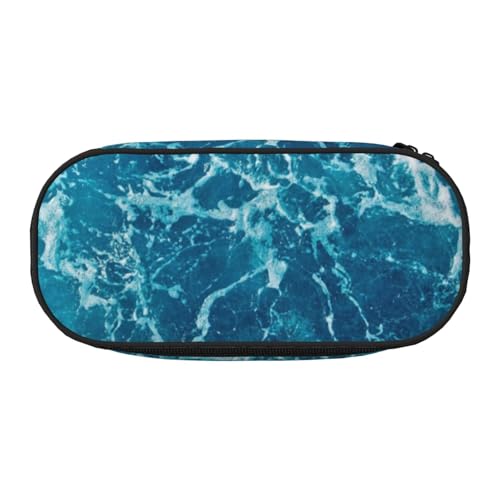 ZTPOWQA Modisches Federmäppchen, Motiv: tropischer Ozean, Strand, funktionales Stifteetui, Schule, Reisen, Büro, Schwarz , Einheitsgröße, Taschen-Organizer von ZTPOWQA